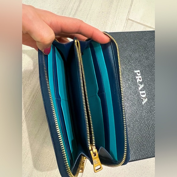 PRADA AUTHENTIC RARE Limited Edition Bicolor Long Zip Around Wallet - Picture 2 of 15